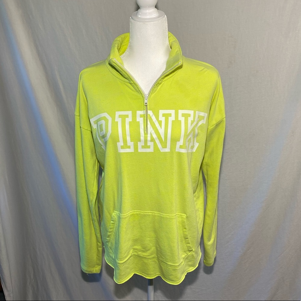 neon pink quarter zip